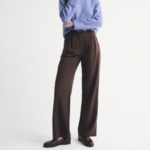 Abercrombie & Fitch Brown Tailored Wide Leg Trousers